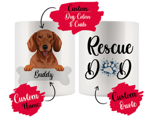 Personalized Dachshund Dog Rescue Mom Dad Mug, Best Dog Owner Gift