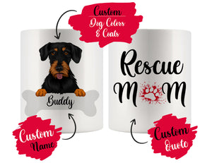 Personalized Wirehaired Dachshund Dog Rescue Mom Dad Mug, Best Dog Owner Gift