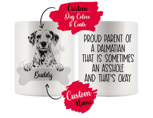 Personalized Dalmatian Dog Mom Dad Mug, Funny Dog Owner Gift