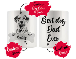 Personalized Dalmatian Dog Mom Dad Mug, Best Dog Owner Gift