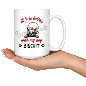 Personalized Dandie Dinmont Terrier Dog Mom Dad Mug, Custom Dog's Name Gift