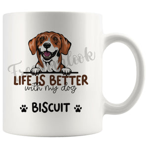 Personalized Danish Dachsbrake Dog Mom Dad Mug, Custom Dog's Name Gift