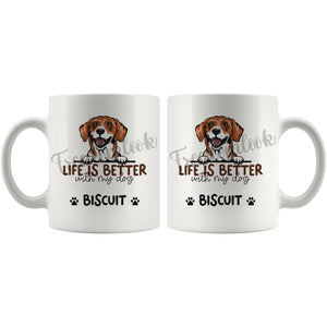 Personalized Danish Dachsbrake Dog Mom Dad Mug, Custom Dog's Name Gift