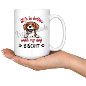 Personalized Danish Dachsbrake Dog Mom Dad Mug, Custom Dog's Name Gift