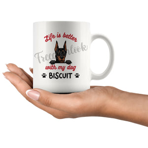 Personalized Doberman Pinscher Dog Mom Dad Mug, Custom Dog's Name Gift