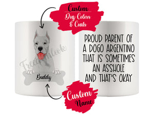 Personalized Dogo Argentino Dog Mom Dad Mug, Funny Dog Owner Gift