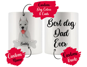 Personalized Dogo Argentino Dog Mom Dad Mug, Best Dog Owner Gift