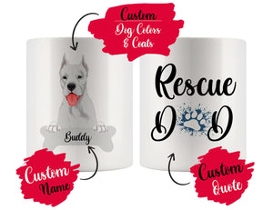 Personalized Dogo Argentino Dog Rescue Mom Dad Mug, Best Dog Owner Gift