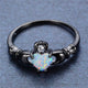 Elegant Heart Rainbow Opal Ring - Freedom Look