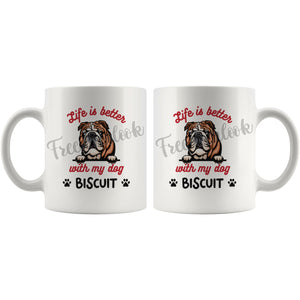 Personalized English Bulldog Dog Mom Dad Mug, Custom Dog's Name Gift