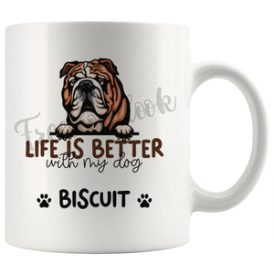 Personalized English Bulldog Dog Mom Dad Mug, Custom Dog's Name Gift