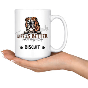 Personalized English Bulldog Dog Mom Dad Mug, Custom Dog's Name Gift