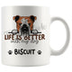Personalized English Bulldog 2 Dog Mom Dad Mug, Custom Dog's Name Gift