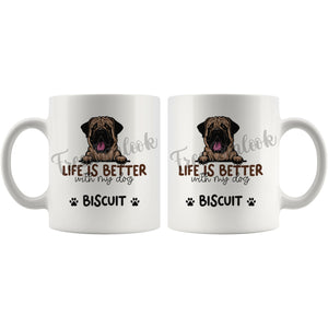 Personalized English Mastiff Dog Mom Dad Mug, Custom Dog's Name Gift