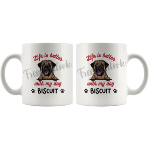 Personalized English Mastiff Dog Mom Dad Mug, Custom Dog's Name Gift