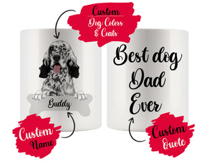 Personalized English Setter Dog Mom Dad Mug, Best Dog Owner Gift