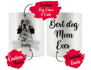Personalized English Setter Dog Mom Dad Mug, Best Dog Owner Gift
