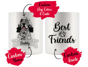Personalized English Setter Dog Rescue Mom Dad Mug, Best Dog Owner Gift