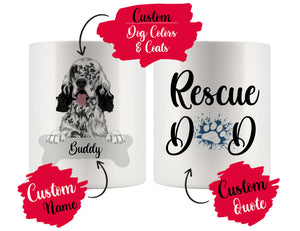 Personalized English Setter Dog Rescue Mom Dad Mug, Best Dog Owner Gift
