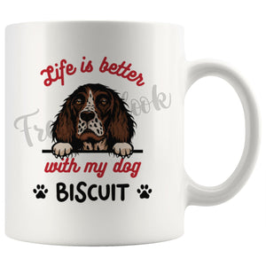 Personalized English Springer Spaniel Dog Mom Dad Mug, Custom Dog's Name Gift