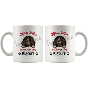 Personalized English Springer Spaniel Dog Mom Dad Mug, Custom Dog's Name Gift