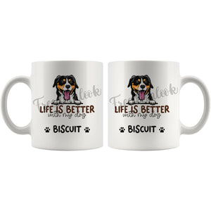 Personalized Entlebucher Mountain Dog Mom Dad Mug, Custom Dog's Name Gift