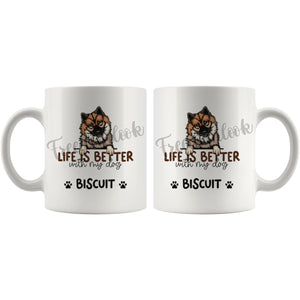 Personalized Eurasier Dog Mom Dad Mug, Custom Dog's Name Gift