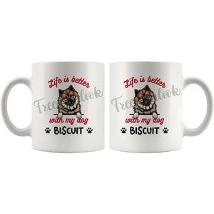 Personalized Eurasier Dog Mom Dad Mug, Custom Dog's Name Gift