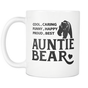 Auntie Bear Coffee Mug - Best Auntie Ever Coffee Mug - I Love Auntie Mug - Best Bucking Aunt - Great Gift For Your Aunt (11 oz) - Freedom Look