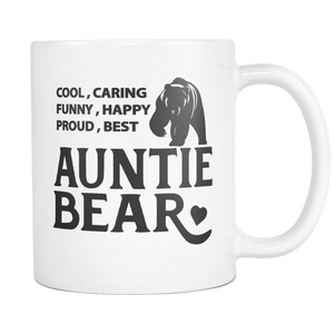 Auntie Bear Coffee Mug - Best Auntie Ever Coffee Mug - I Love Auntie Mug - Best Bucking Aunt - Great Gift For Your Aunt (11 oz) - Freedom Look