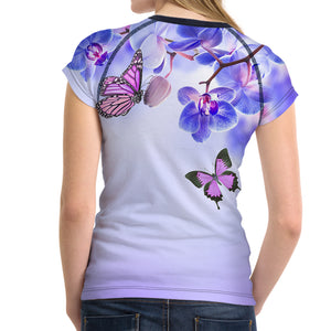 Butterfly & Flowers All-Over-Print T-Shirt - Freedom Look