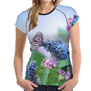 Butterfly & Flowers All-Over-Print T-Shirt - Freedom Look