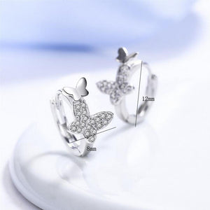 Two Butterflies Earrings - Silver