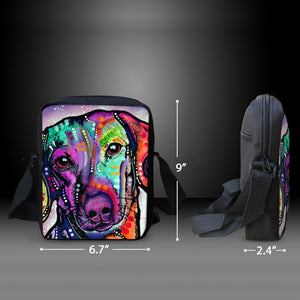 Colorful Dachshund Printed Messenger Bag - 2017 Style - Freedom Look