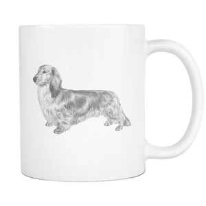 Long Haired Weenie Dog Mug - Long Haired Dachshund Mug - Great Gift For Long-haired Wiener Owner - Freedom Look