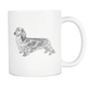 Long Haired Weenie Dog Mug - Long Haired Dachshund Mug - Great Gift For Long-haired Wiener Owner - Freedom Look