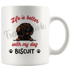 Personalized Field Spaniel Dog Mom Dad Mug, Custom Dog's Name Gift