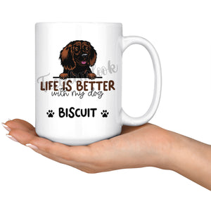 Personalized Field Spaniel Dog Mom Dad Mug, Custom Dog's Name Gift