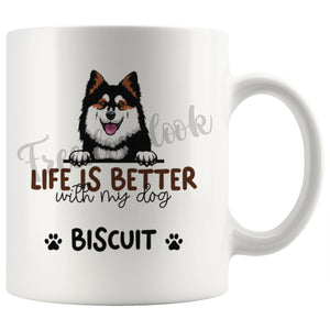 Personalized Finnish Lapphund Dog Mom Dad Mug, Custom Dog's Name Gift