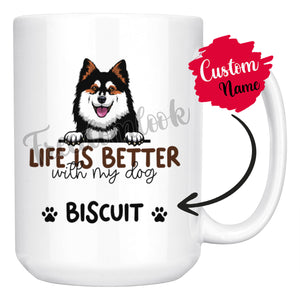 Personalized Finnish Lapphund Dog Mom Dad Mug, Custom Dog's Name Gift