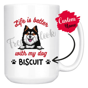 Personalized Finnish Lapphund Dog Mom Dad Mug, Custom Dog's Name Gift