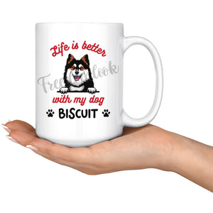 Personalized Finnish Lapphund Dog Mom Dad Mug, Custom Dog's Name Gift