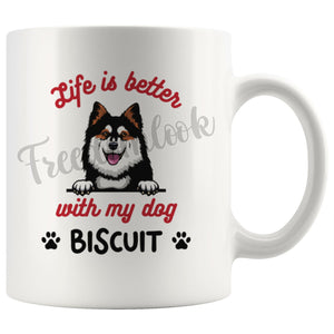 Personalized Finnish Lapphund Dog Mom Dad Mug, Custom Dog's Name Gift