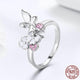 Unique Butterfly & Flower Ring - 925 Sterling Silver