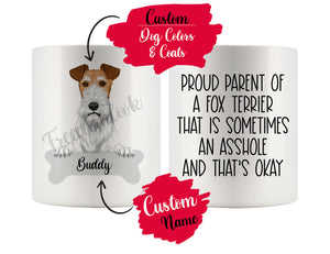Personalized Fox Terrier Dog Mom Dad Mug, Funny Dog Owner Gift