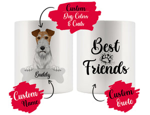 Personalized Fox Terrier Dog Rescue Mom Dad Mug, Best Dog Owner Gift