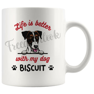 Personalized Fox Terrier Smooth Dog Mom Dad Mug, Custom Dog's Name Gift