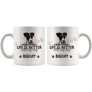 Personalized Fox Terrier Smooth Dog Mom Dad Mug, Custom Dog's Name Gift