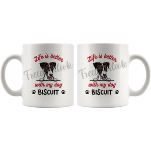 Personalized Fox Terrier Smooth Dog Mom Dad Mug, Custom Dog's Name Gift