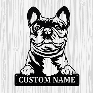Personalized French Bulldog #2 Metal Sign, Dog Owner Wall Art, Memorial Gift